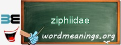 WordMeaning blackboard for ziphiidae